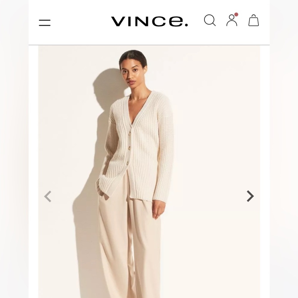 Like New Vince Cream Cardigan Sweater